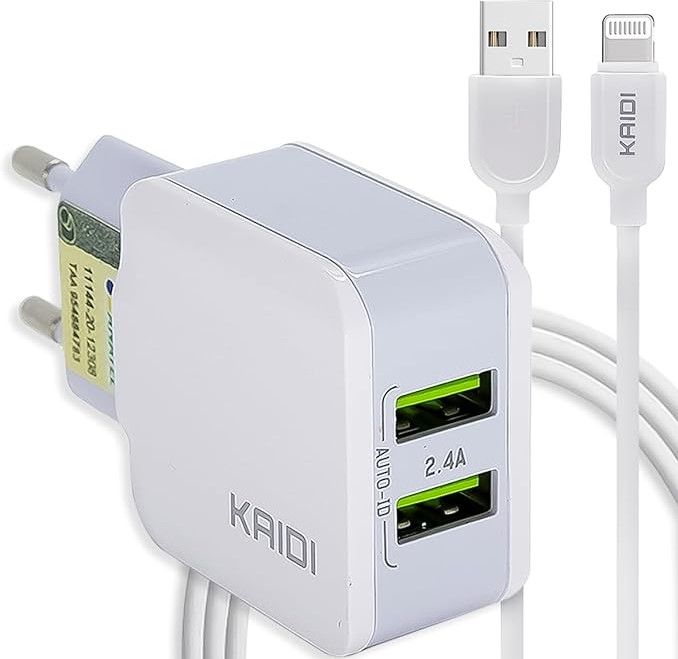 Carreg. Tomada KAIDI Duplo 2.4A  Iphone K...